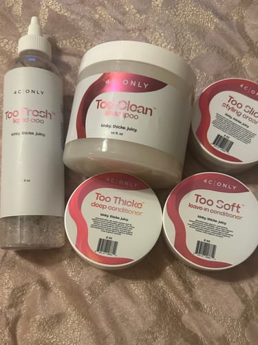Customer photo review of Too Easy Travel Set – Sample-Sized 4C Haircare for On-the-Go Styles + First-Time Tries