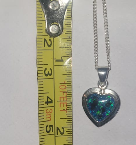 Customer photo review of Petite Bezelled Opal Heart