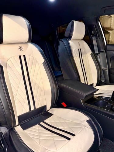 Customer photo review of Beige & Black Ultra Car Seat Covers