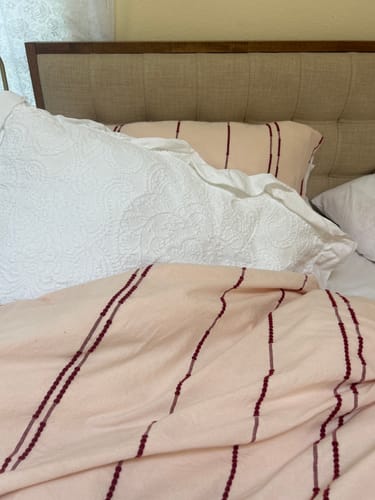 Customer photo review of Sunset Striped Jacquard Duvet Cover