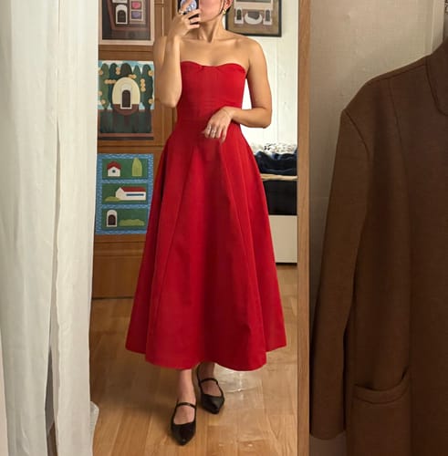 Customer photo review of Jocasta Bustier Midi Dress