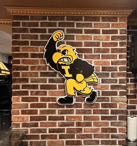 Customer photo review of Iowa Mascot HERKY 3D Metal Wall Art