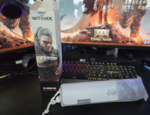Customer photo review of The Witcher™ Desk Mat - Geralt of Rivia Box Art