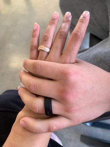 Customer photo review of Couple Bundle Silicone Wedding Ring Bundle Set#5