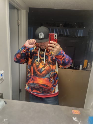Customer photo review of Raza Cultura All Over Print Hoodie