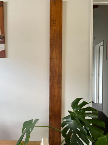 Customer photo review of Walnut Stained Pine Wooden Height Chart - Personalised Growth Ruler