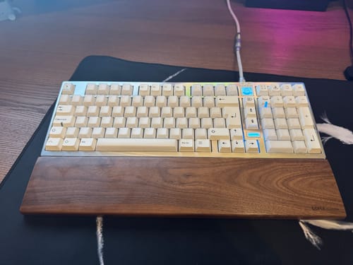 Customer photo review of American Black Walnut Keyboard Palm Rest