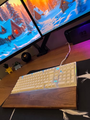 Customer photo review of American Black Walnut Keyboard Palm Rest