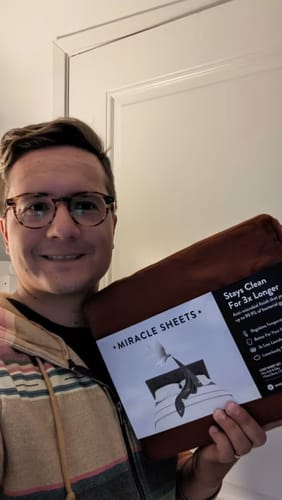 Customer photo review of Miracle Sheet: The Revolutionary Self-Cleaning and Self-Cooling Sheets Infused with Natural Silver