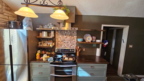 Customer photo review of Rustic Floating Shelves