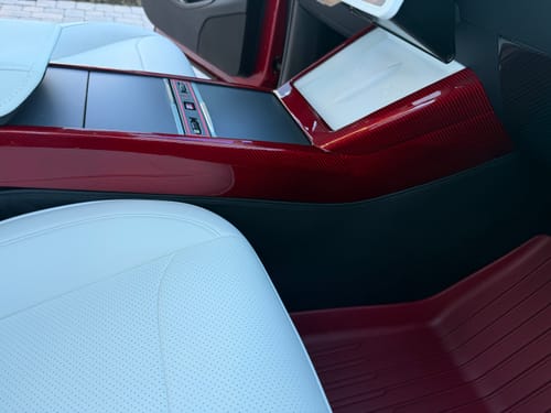 Paul V. review of Real Molded RED Carbon Fiber Center Console Full Coverage Overlay Cover for Tesla Model 3 2023-2025 Highland image 1 out of 3