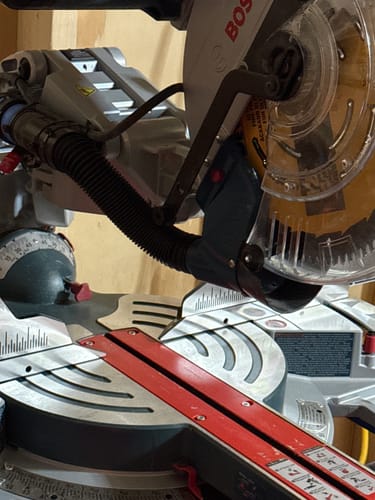 Customer photo review of Bosch Axial Glide Miter Saw Dust Chute (Gen II)