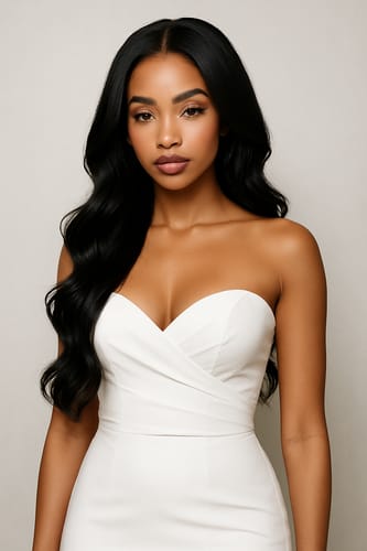 Customer photo review of Black Edition Classic Loose Body Wave Wig 5x5 Swiss HD Lace Glueless Fit