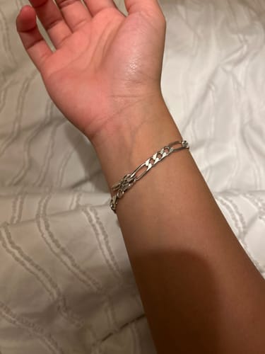 Customer photo review of SILVER FIGARO BRACELET