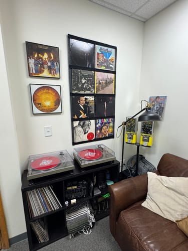 Customer photo review of 12" Vinyl Record Display Frame - LP Wall Storage