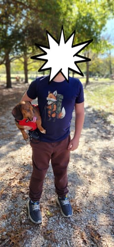 Customer photo review of Fox Backpacker Kids T-Shirt