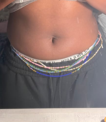 Customer photo review of Aquarius Tie On Waist Beads
