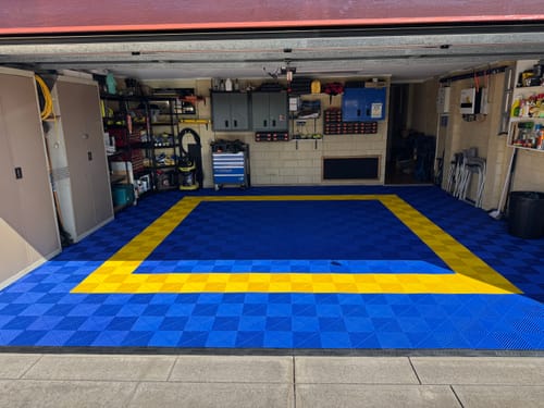Customer photo review of Modular Interlocking Garage Flooring Tiles
