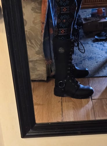 Customer photo review of Milwaukee Leather MBL9380 Women's Black 'Jane' 15-inch Leather Combat Style Harness Boots