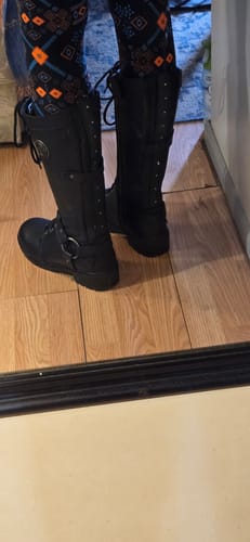 Customer photo review of Milwaukee Leather MBL9380 Women's Black 'Jane' 15-inch Leather Combat Style Harness Boots