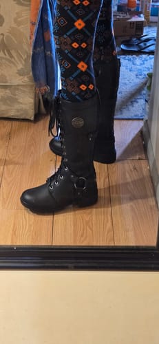 Customer photo review of Milwaukee Leather MBL9380 Women's Black 'Jane' 15-inch Leather Combat Style Harness Boots