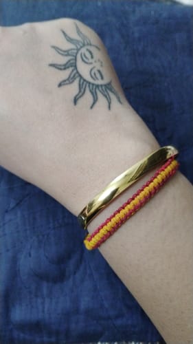 Customer photo review of Plain Gold Bangle Bracelet - 5 mm