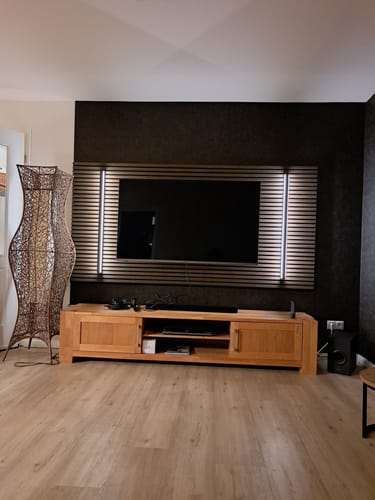 Customer photo review of Akustikpaneele Eiche Geräuchert | 240 cm x 60 cm | Dreiseitig Echtholzfurnier