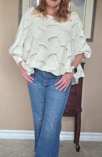 Customer photo review of My Cozy Seashell Sweater (Ivory)