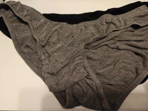 Customer photo review of Modal 0in Bikini Briefs No Fly 3pk Black/Blue/Gray
