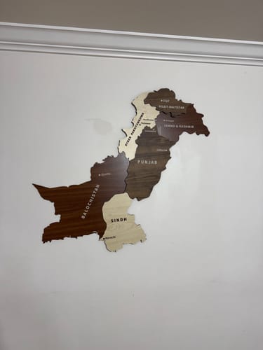 Customer photo review of Pakistan Wooden Wall Map Islamic Wall Art Decor