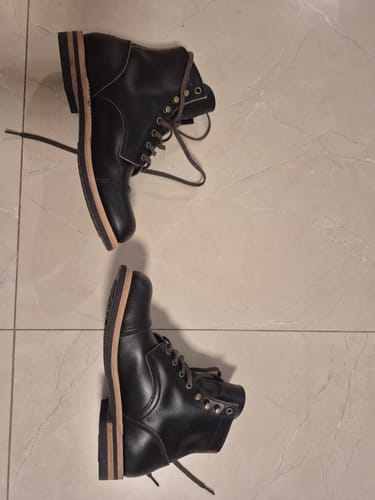 Customer photo review of Munson CapToe Logging Boot -luosjiet®boots - Black Waxed Flesh