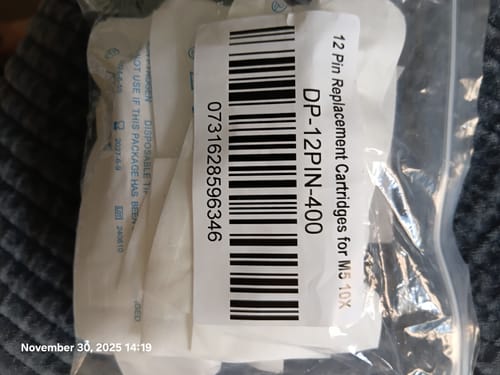 Customer photo review of 12 Pin Replacement Cartridges for M5 10X