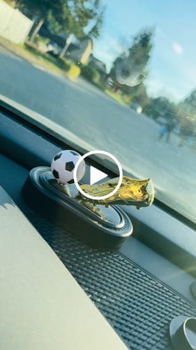Customer video review of Solar Powered Soccer-Themed Car Air Freshener