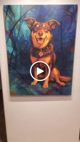 Customer video review of Custom Pet Portrait - Abstract Style
