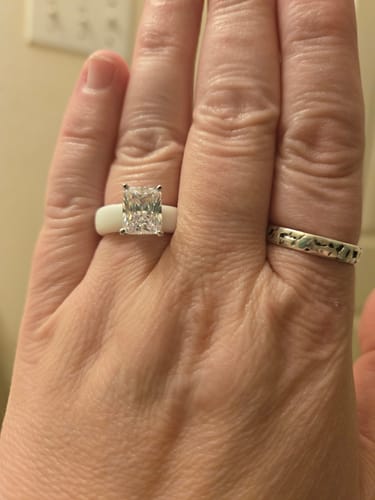 Customer photo review of Silicone Ring – 10×8 mm Emerald Cut CZ | Patent-Pending Design - GlowStone Collection