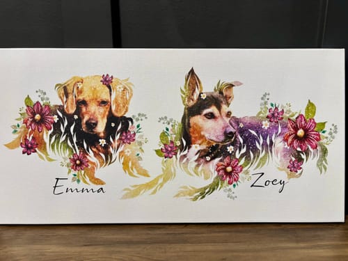 Customer photo review of Flowerpup Custom Pet Portrait (Humans too!)