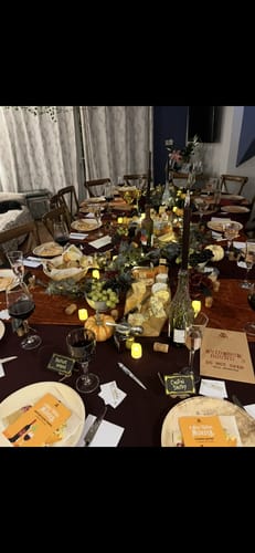 Customer photo review of Replay-able Wine Tasting Murder Mystery Dinner Party Game for Up to 20 Adults – Host Your Own Wine-Themed Game Night – Physical Kit