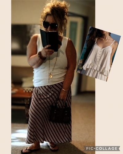 Melissa G. review of Violet Skirt | Cocoa Stripe image 1 out of 1