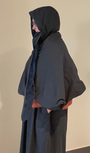 Customer photo review of Cape courte Eugénie - Flanelle bleu ardoise/polaire bleu océan