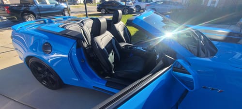Customer photo review of 6th Gen Camaro Convertible Custom Leather Seat Covers