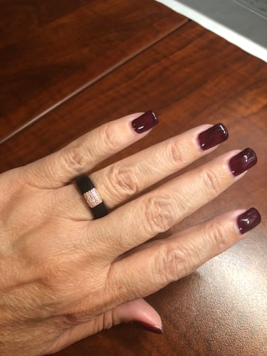 Amy T. review of New! Silicone Ring with Metal and Stones image 1 out of 1