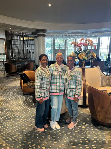 Customer photo review of Alpha Kappa Alpha Houndstooth Cardigan ONLY PRE ORDER