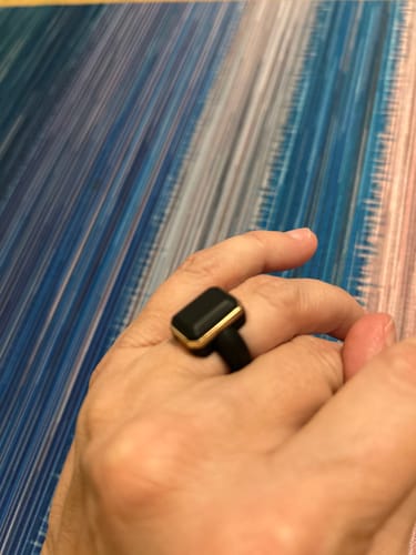 Customer photo review of Emerald Collection- Silicone Rings with Metal Frame - Patented Design