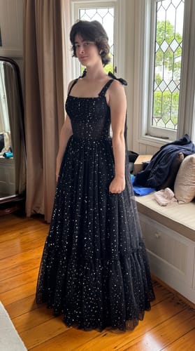 Customer photo review of Corset Star Tulle Tiered Dress with Tie Straps