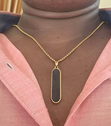 Customer photo review of Midnight Prism Necklace- Gold