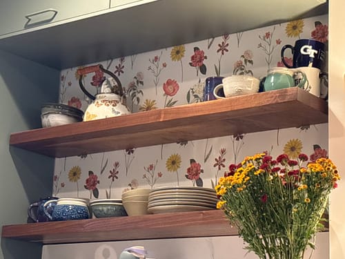 Customer photo review of Walnut Floating Shelves