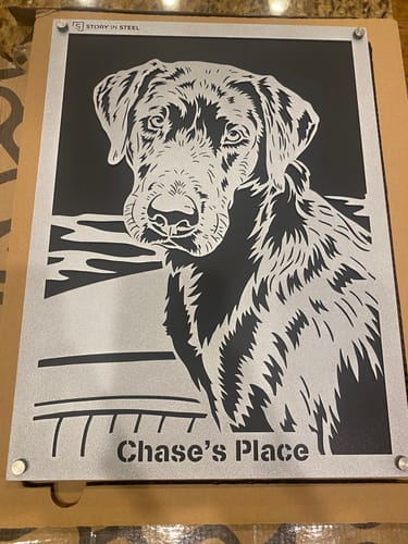 Customer photo review of Custom Pet Metal Portrait
