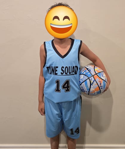Customer photo review of Custom Black Blue Double Side Sets Design Sportswear Basketball Jersey