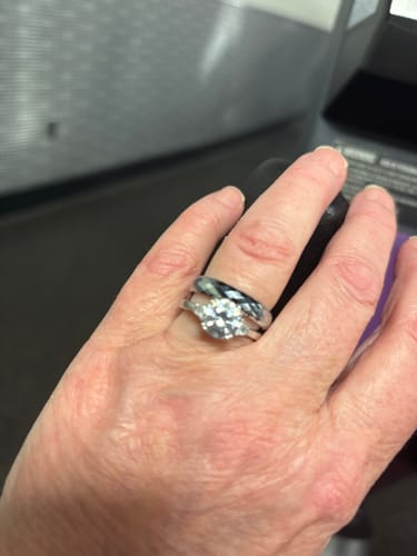 Customer photo review of 3-Stone 2ct CZ Ring in Sterling Silver