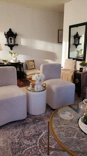 Customer photo review of White Upholstered Dining Chairs*2 #130007